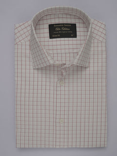 White & Red Checkered, Elite Edition, French Collar Men’s Formal Shirt (FS-445)