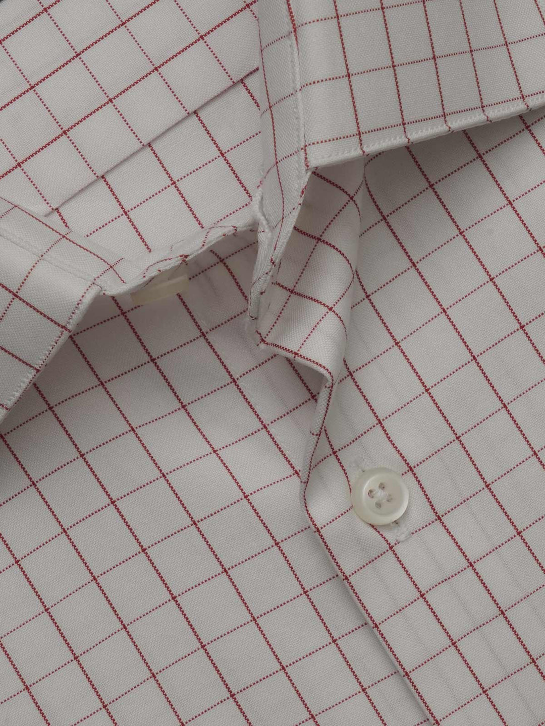 White & Red Checkered, Elite Edition, French Collar Men’s Formal Shirt (FS-445)