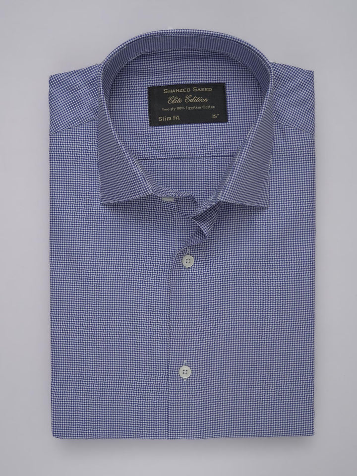 Dark Blue Self, Elite Edition, French Collar Men’s Formal Shirt (FS-455)