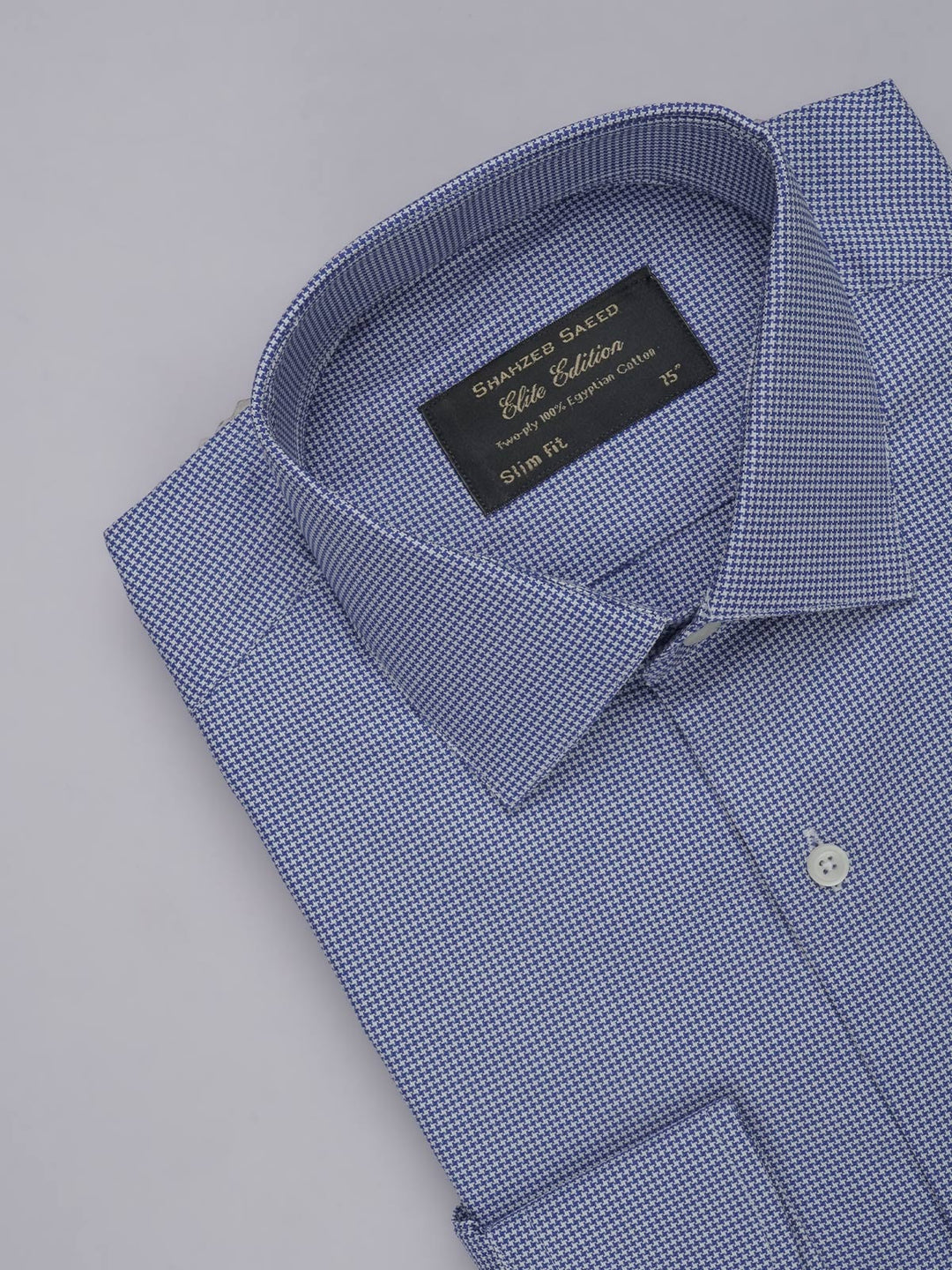 Dark Blue Self, Elite Edition, French Collar Men’s Formal Shirt (FS-455)