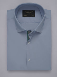 Light Blue Plain, Elite Edition, French Collar Men’s Designer Formal Shirt (FS-457)