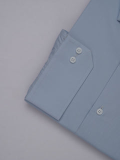 Light Blue Plain, Elite Edition, French Collar Men’s Designer Formal Shirt (FS-457)