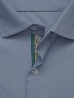 Light Blue Plain, Elite Edition, French Collar Men’s Designer Formal Shirt (FS-457)