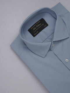 Light Blue Plain, Elite Edition, French Collar Men’s Designer Formal Shirt (FS-457)