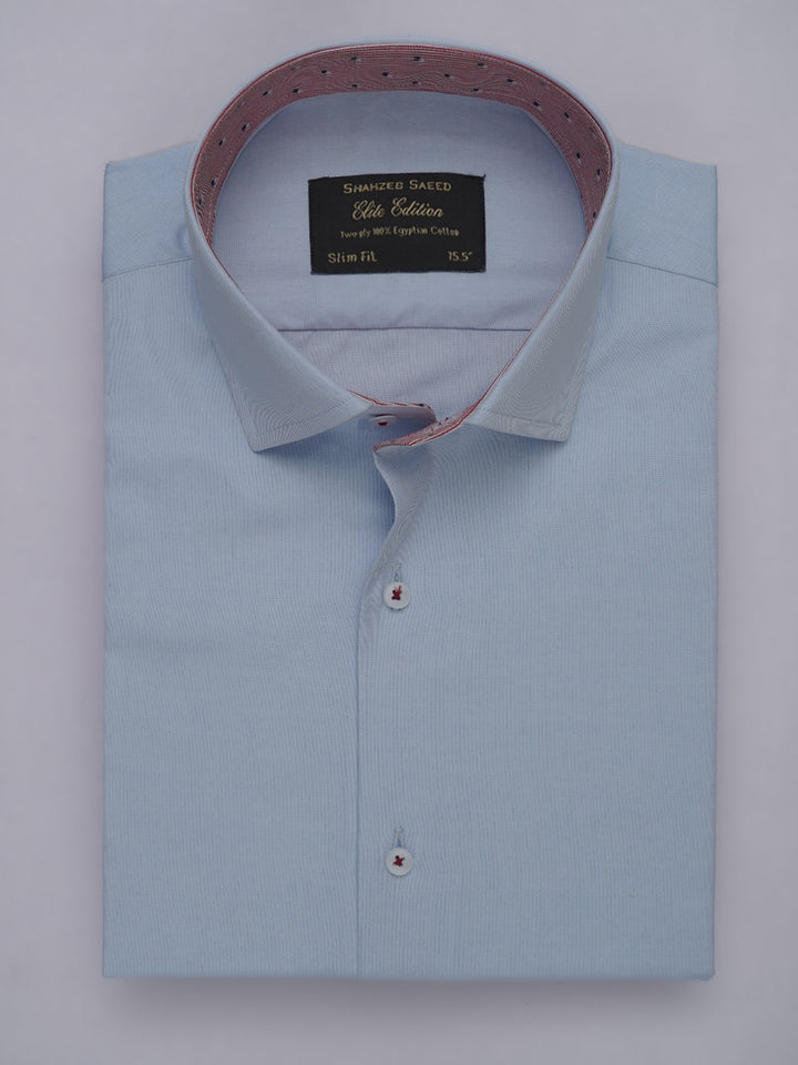 Light Blue Self, Elite Edition, French Collar Men’s Designer Formal Shirt (FS-459)