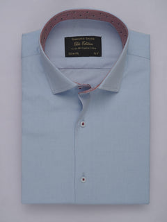 Light Blue Self, Elite Edition, French Collar Men’s Designer Formal Shirt (FS-459)