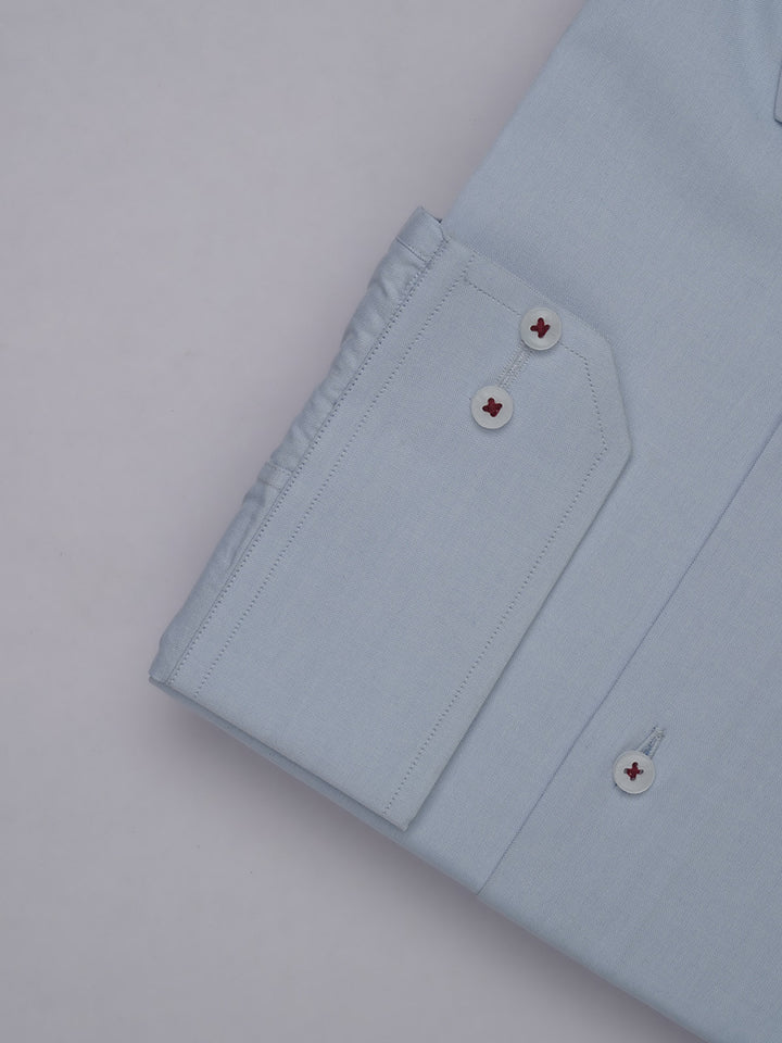 Light Blue Self, Elite Edition, French Collar Men’s Designer Formal Shirt (FS-459)