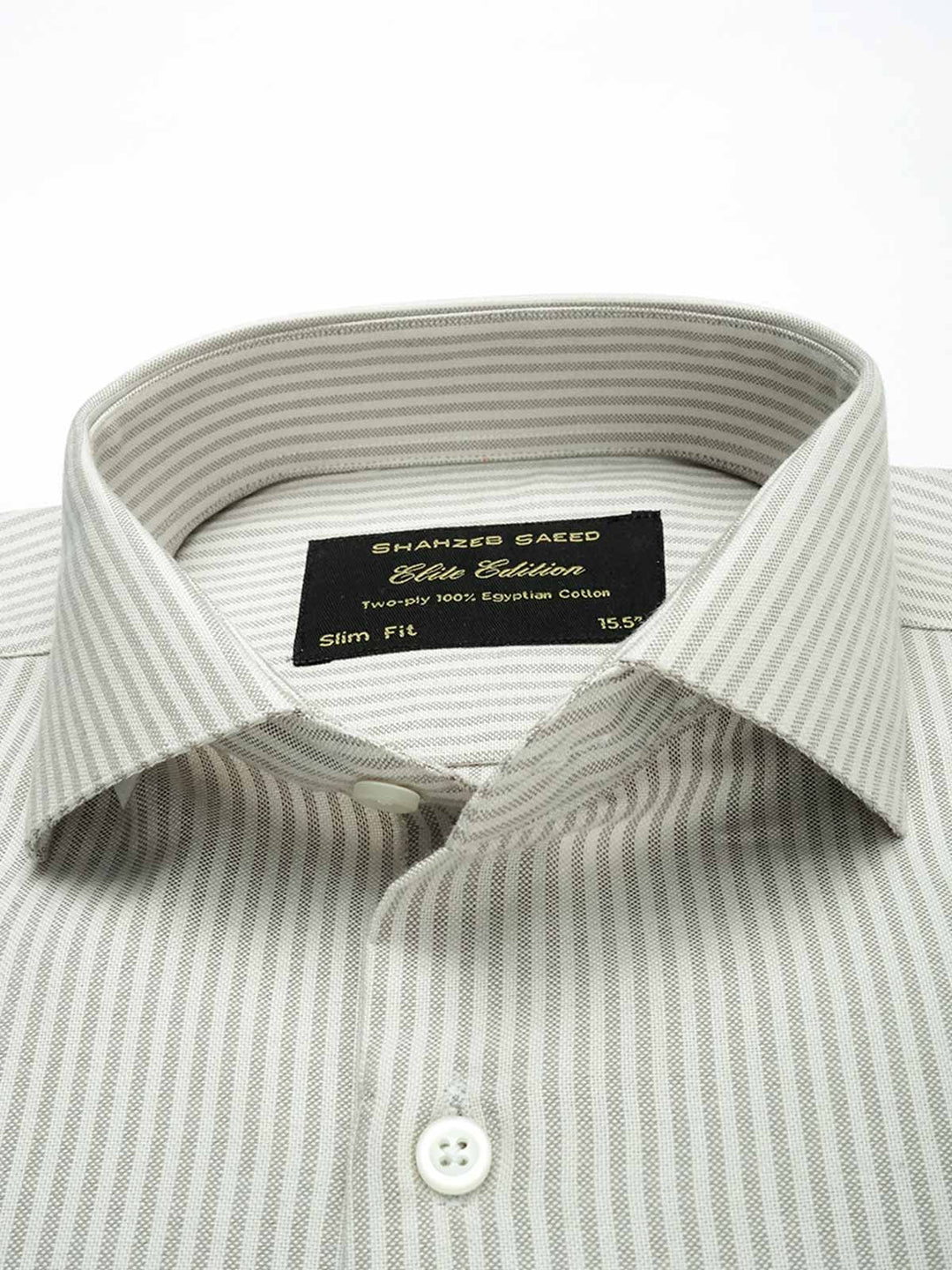 Light Brown Striped, Elite Edition, Cutaway Collar Men’s Formal Shirt (FS-046)