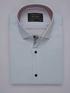 Ice Blue Plain, Elite Edition, French Collar Men’s Designer Formal Shirt (FS-460)