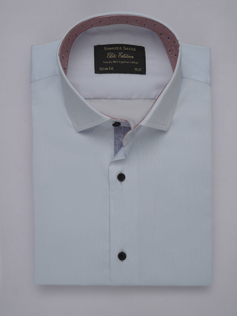 Ice Blue Plain, Elite Edition, French Collar Men’s Designer Formal Shirt (FS-460)