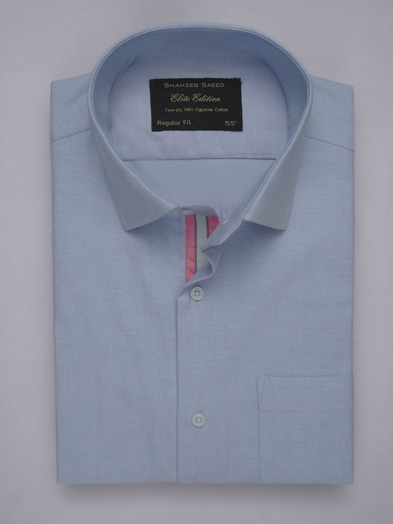 Light Blue Self, Elite Edition, French Collar Men’s Designer Formal Shirt (FS-462)