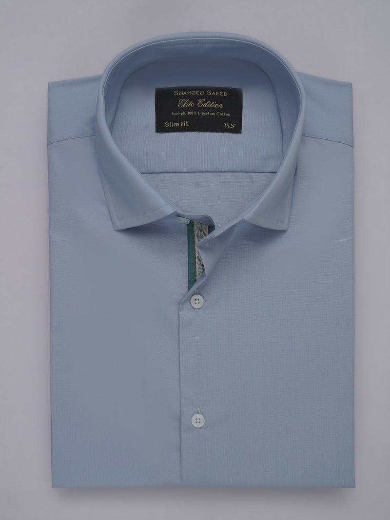 Light Blue Plain, Elite Edition, French Collar Men’s Designer Formal Shirt (FS-467)