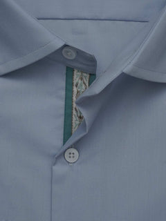 Light Blue Plain, Elite Edition, French Collar Men’s Designer Formal Shirt (FS-467)