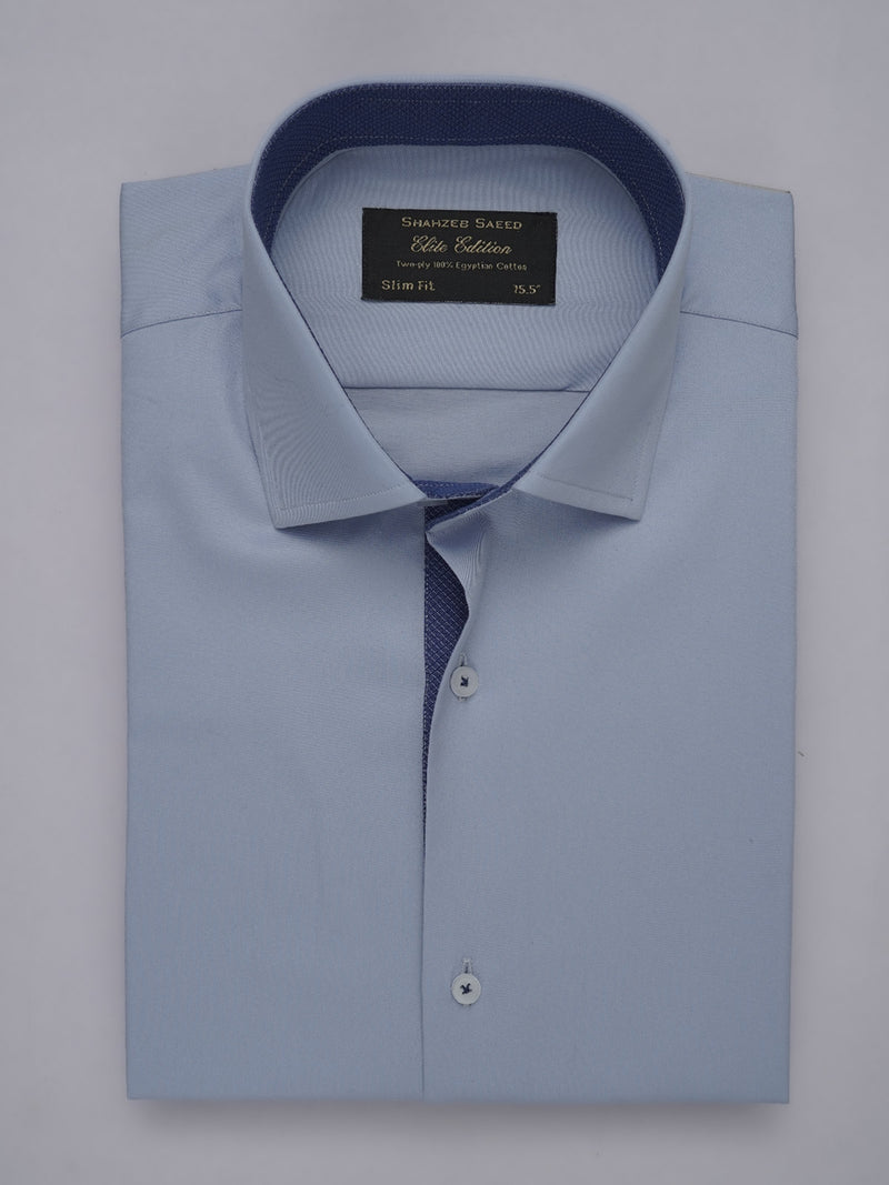 Light Blue Plain, Elite Edition, French Collar Men’s Designer Formal Shirt (FS-468)