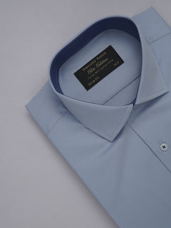 Light Blue Plain, Elite Edition, French Collar Men’s Designer Formal Shirt (FS-468)