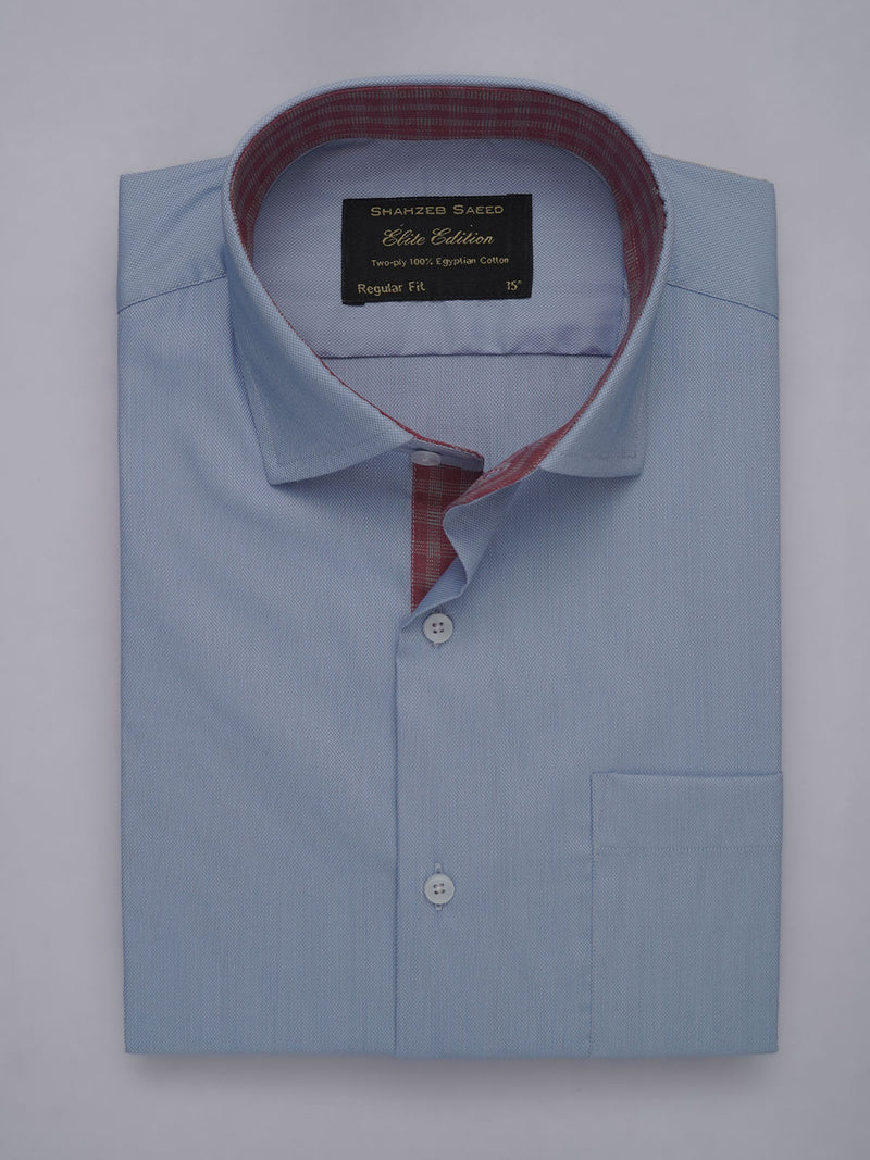 Light Blue Self, Elite Edition, French Collar Men’s Designer Formal Shirt (FS-469)