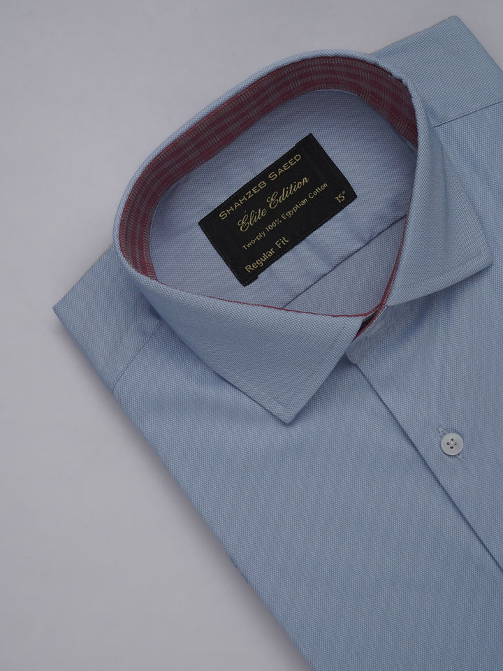 Light Blue Self, Elite Edition, French Collar Men’s Designer Formal Shirt (FS-469)