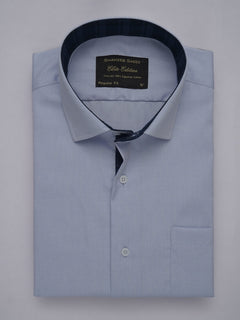 Light Blue Self, Elite Edition, French Collar Men’s Designer Formal Shirt (FS-474)