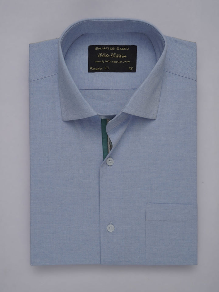 Light Blue Self, Elite Edition, French Collar Men’s Designer Formal Shirt (FS-475)