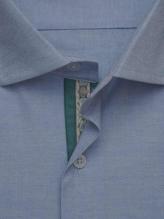 Light Blue Self, Elite Edition, French Collar Men’s Designer Formal Shirt (FS-475)