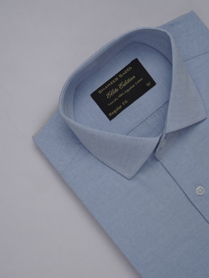 Light Blue Self, Elite Edition, French Collar Men’s Designer Formal Shirt (FS-475)