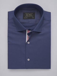 Royal Blue Plain, Elite Edition, French Collar Men’s Designer Formal Shirt (FS-477)