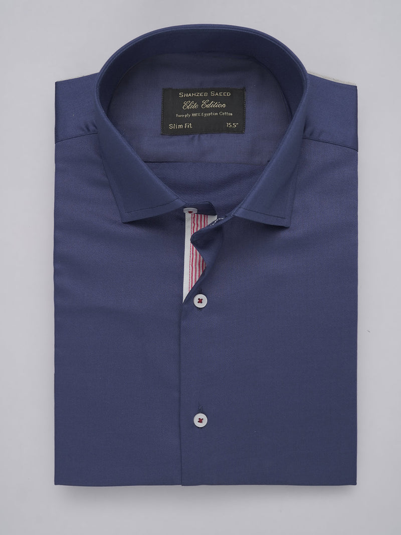 Royal Blue Plain, Elite Edition, French Collar Men’s Designer Formal Shirt (FS-477)