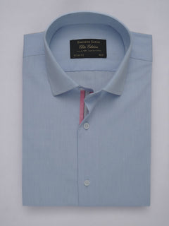 Light Blue Self, Elite Edition, French Collar Men’s Designer Formal Shirt (FS-478)