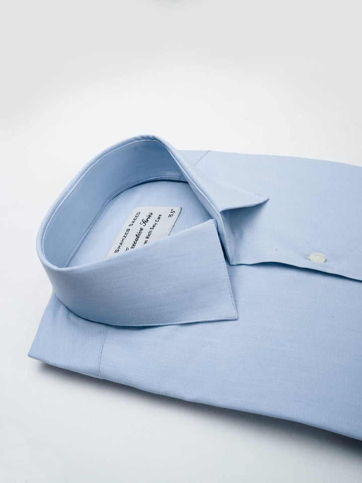 Light Blue Self, Executive Series, French Collar Men’s Formal Shirt (FS-052)