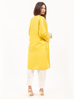 Mustard Yellow Chikankari Kurti (GFKU-2126)