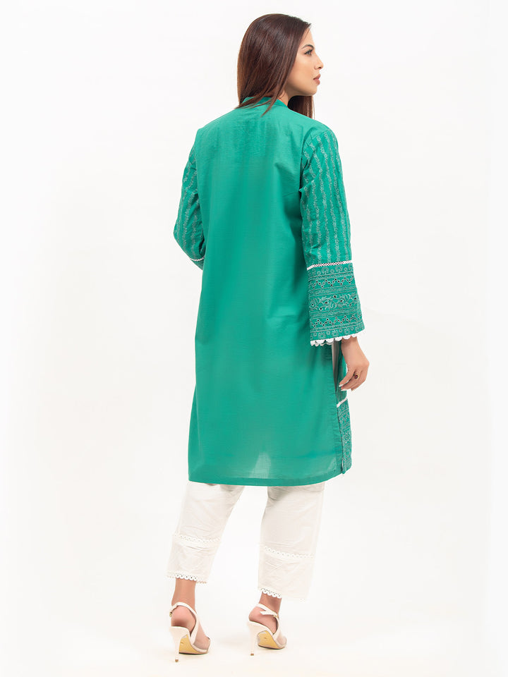 Green Embroided Chikankari Kurti (GFKU-2127)