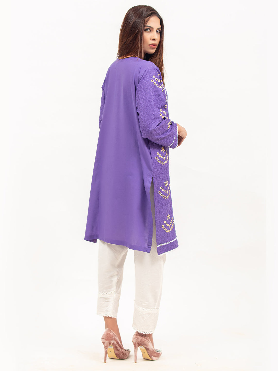 Purple Chikankari Kurti (GFKU-2128)