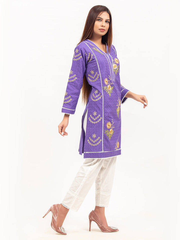 Purple Chikankari Kurti (GFKU-2128)