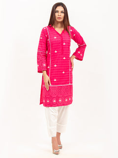 Pink Embroided Chikankari Kurti (GFKU-2129)