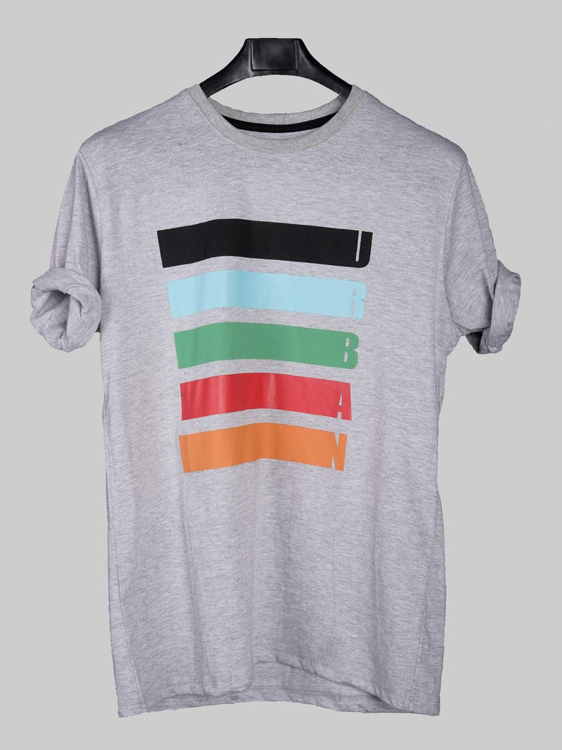 Urban Half Sleeves Men’s Grey Graphics T-Shirt (GT-23)