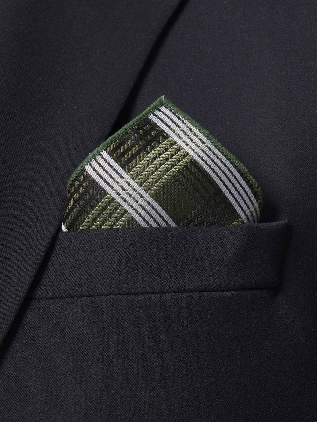 Green Double Striped Tie Set (TS-229)