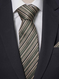 Green Multi Striped Tie Set (TS-214)