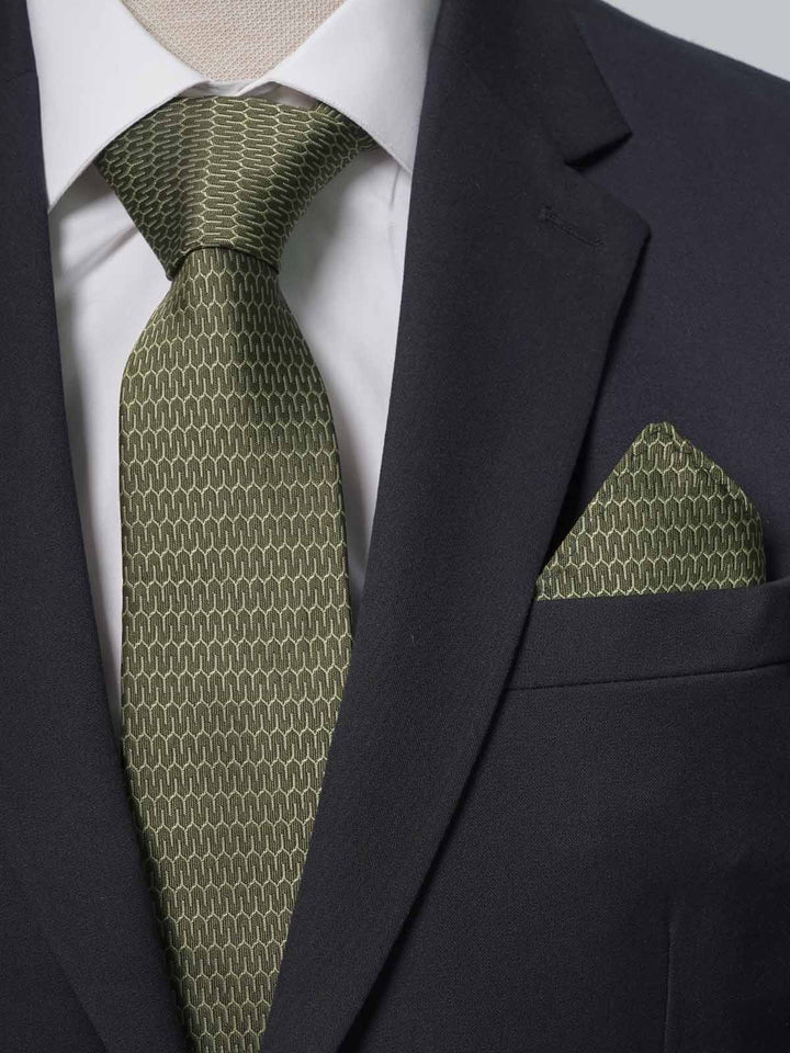 Green Pattern Tie Set (TS-207)