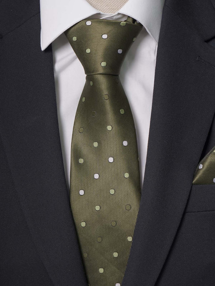 Green Polka Dot Tie Set (TS-219)