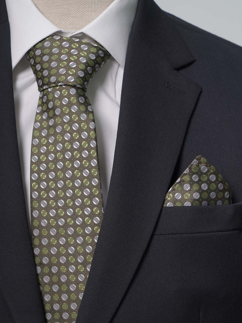 Green Multi Dotted Tie Set (TS-234)