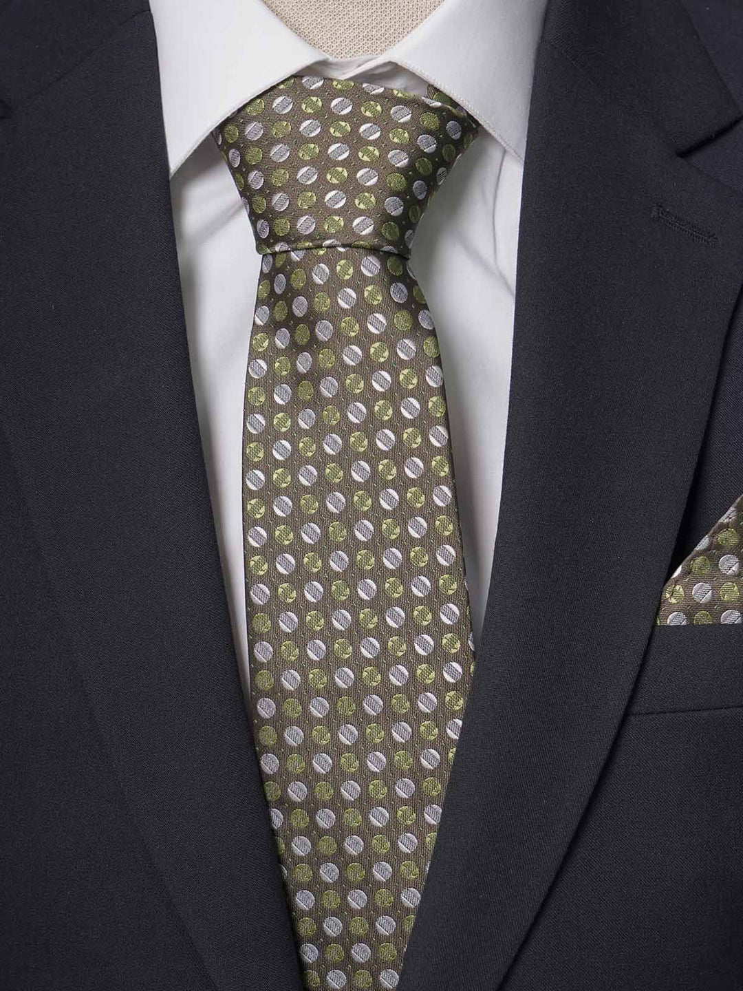 Green Multi Dotted Tie Set (TS-234)