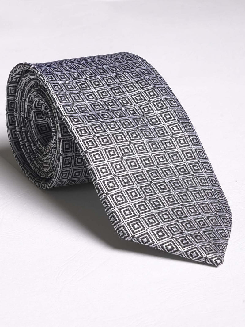 Grey White Square Tie (TIE-556)