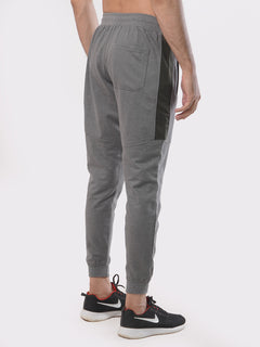 Grey & Dark Green Side Striped Men's Jogger Pant (JT-75)