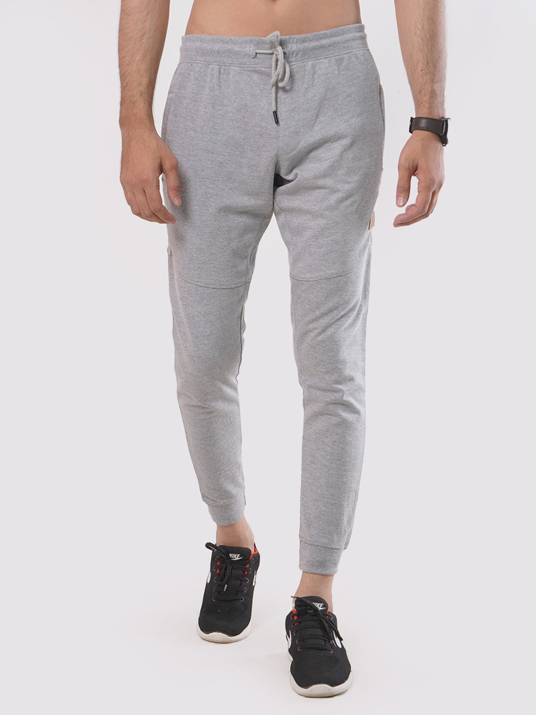 Ash Grey & White Side Striped Men's Jogger Pant (JT-76)