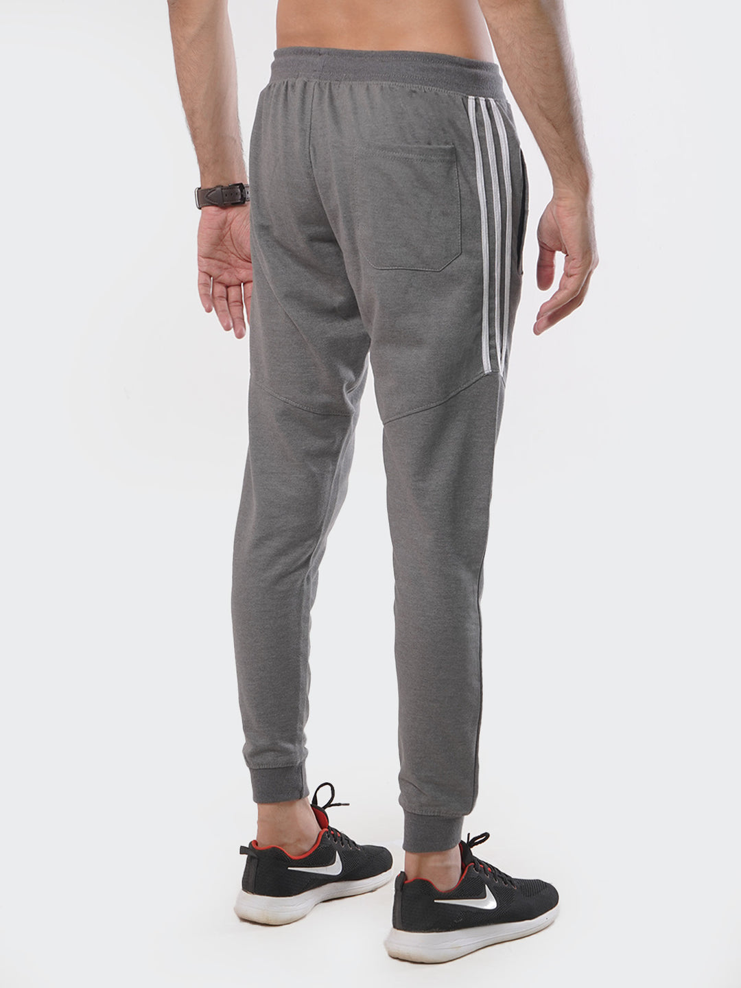 Grey & White Side Striped Men's Jogger Pant (JT-77)