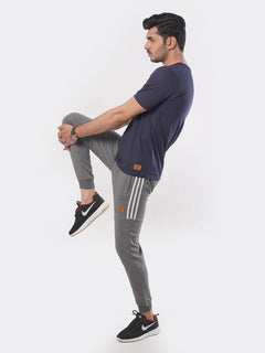 Grey & White Side Striped Men's Jogger Pant (JT-77)