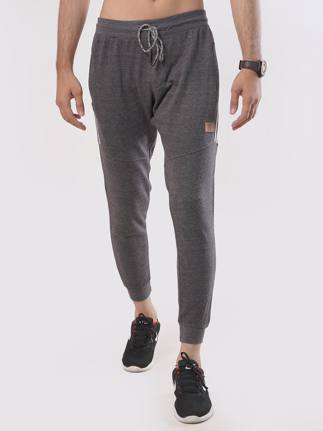 Dark Grey & White Side Striped Men's Jogger Pant (JT-79)