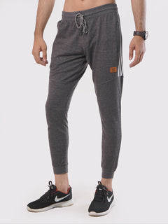 Dark Grey & White Side Striped Men's Jogger Pant (JT-79)