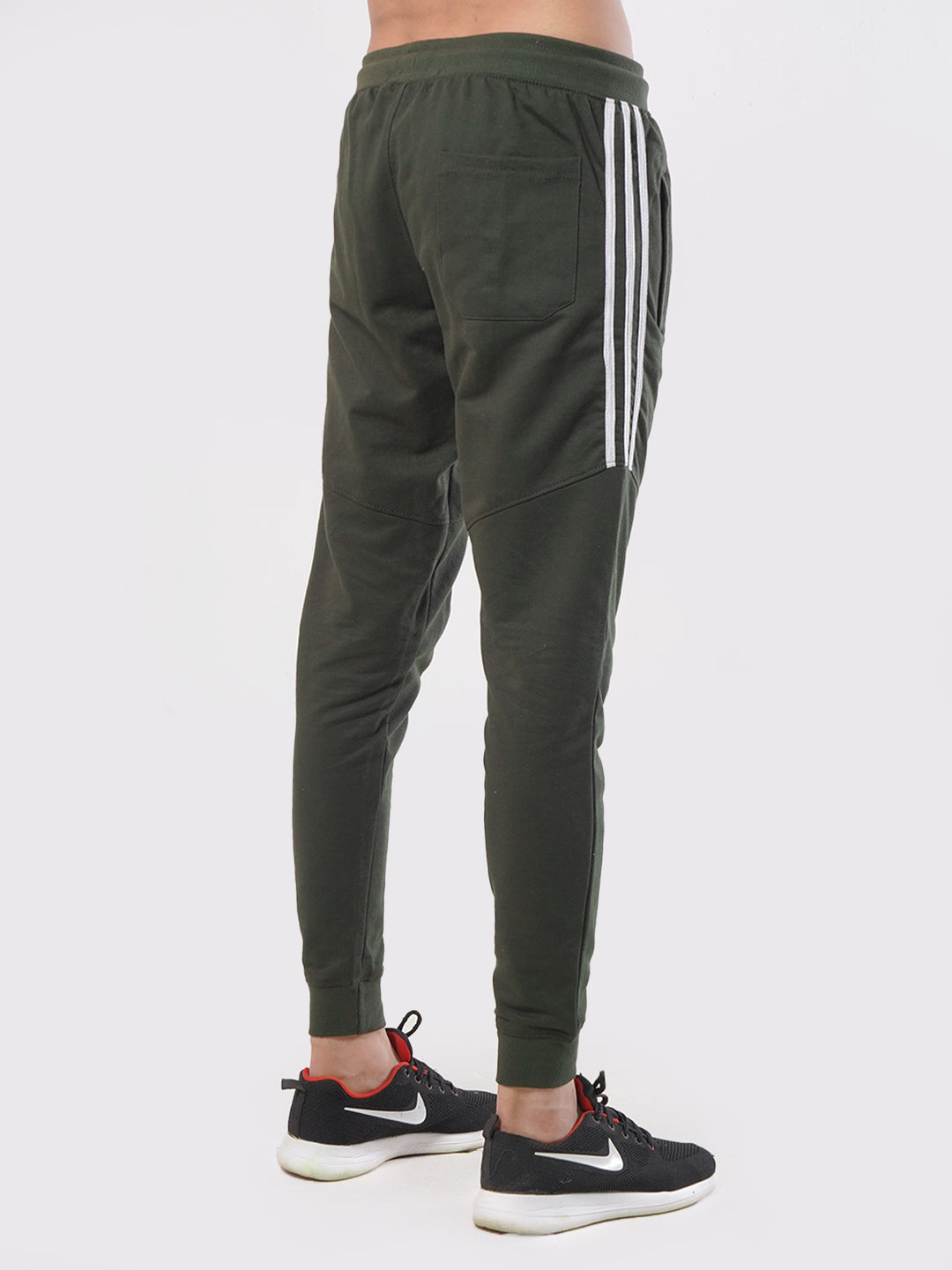 Dark Green & White Side Striped Men's Jogger Pant (JT-80)