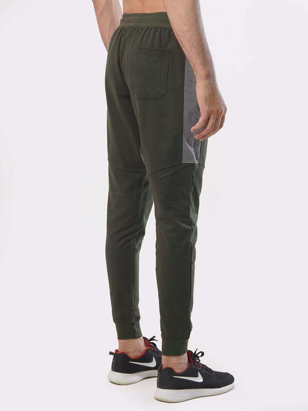 Dark Green & Grey Side Striped Men's Jogger Pant (JT-81)